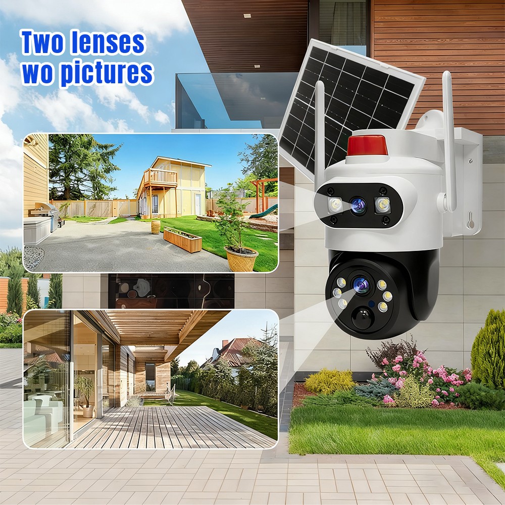 4 Camara De Seguridad Solar Inalambricas Para Exterior Con Vision Nocturna Audio