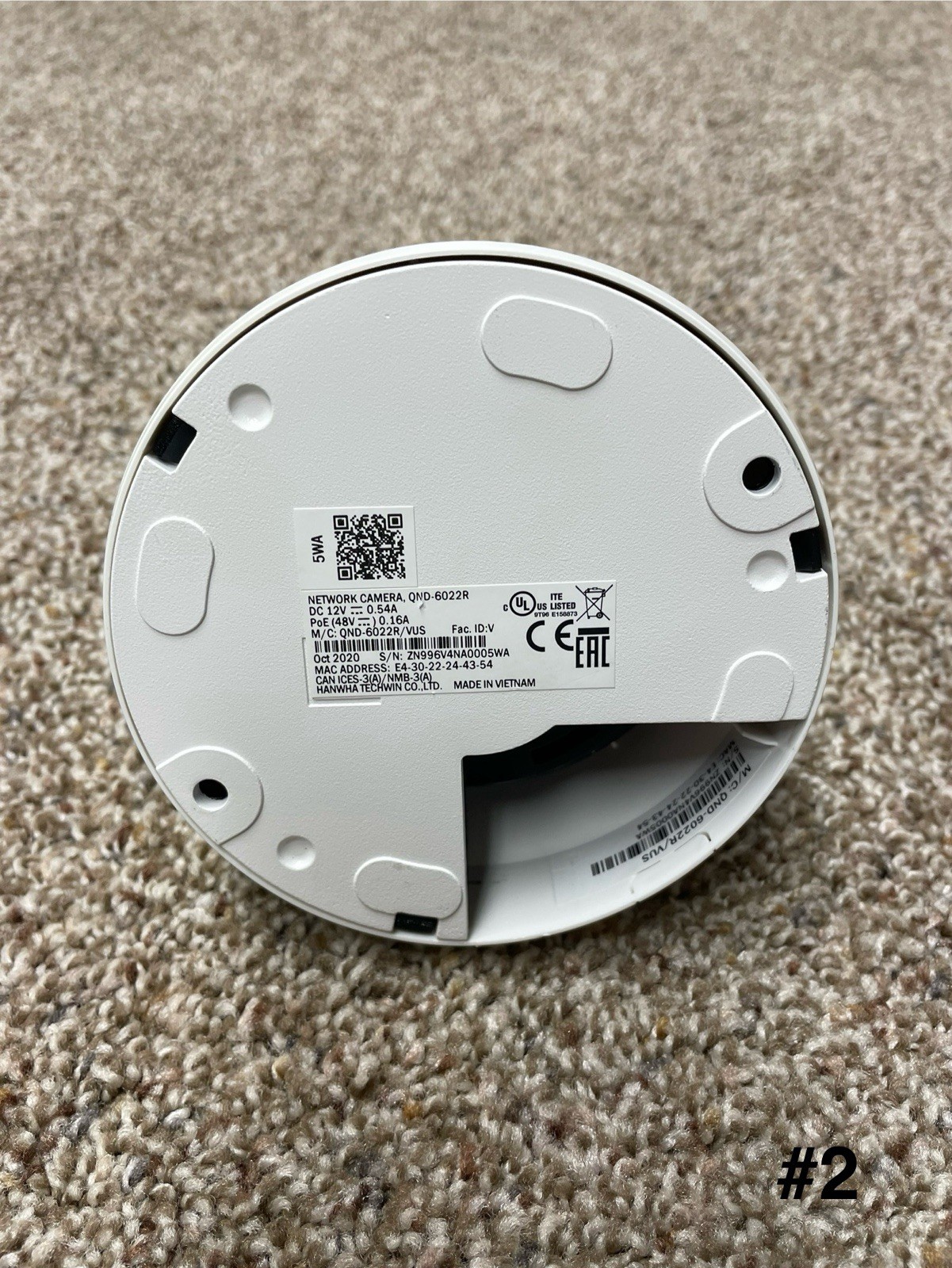 Hanwha Wisenet QND-6012R 2MP IP Network Camera With 2.8mm Lens & Night Vision
