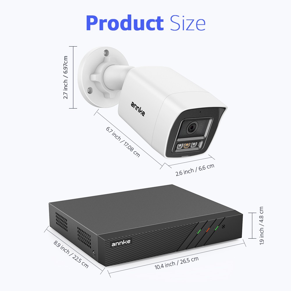 ANNKE 8CH 4K NVR 8MP Color Night POE Security Camera System Audio Recording CCTV