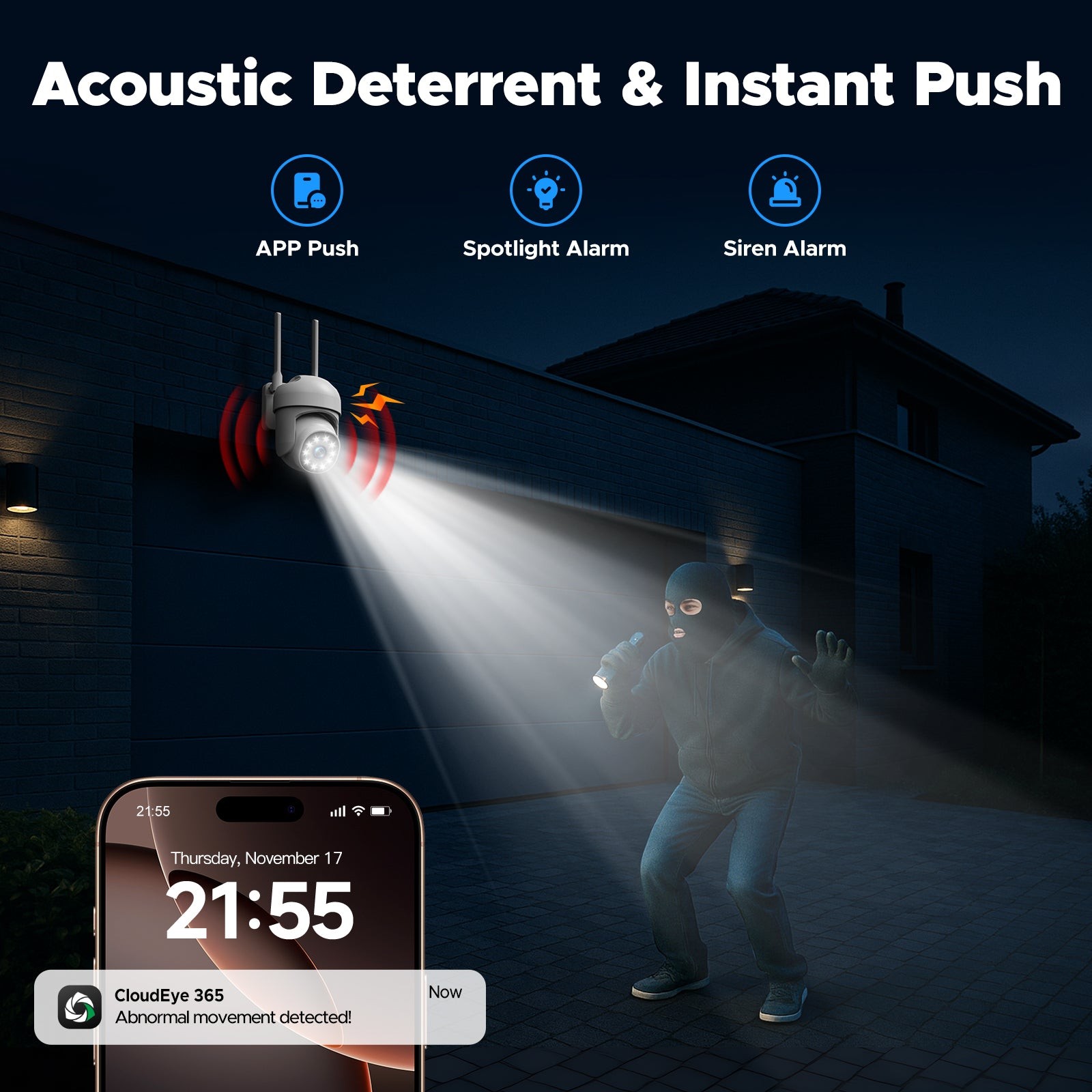 10CH 2MP Expandable Audio Security Camera System Wireless Outdoor with 500GB HDD