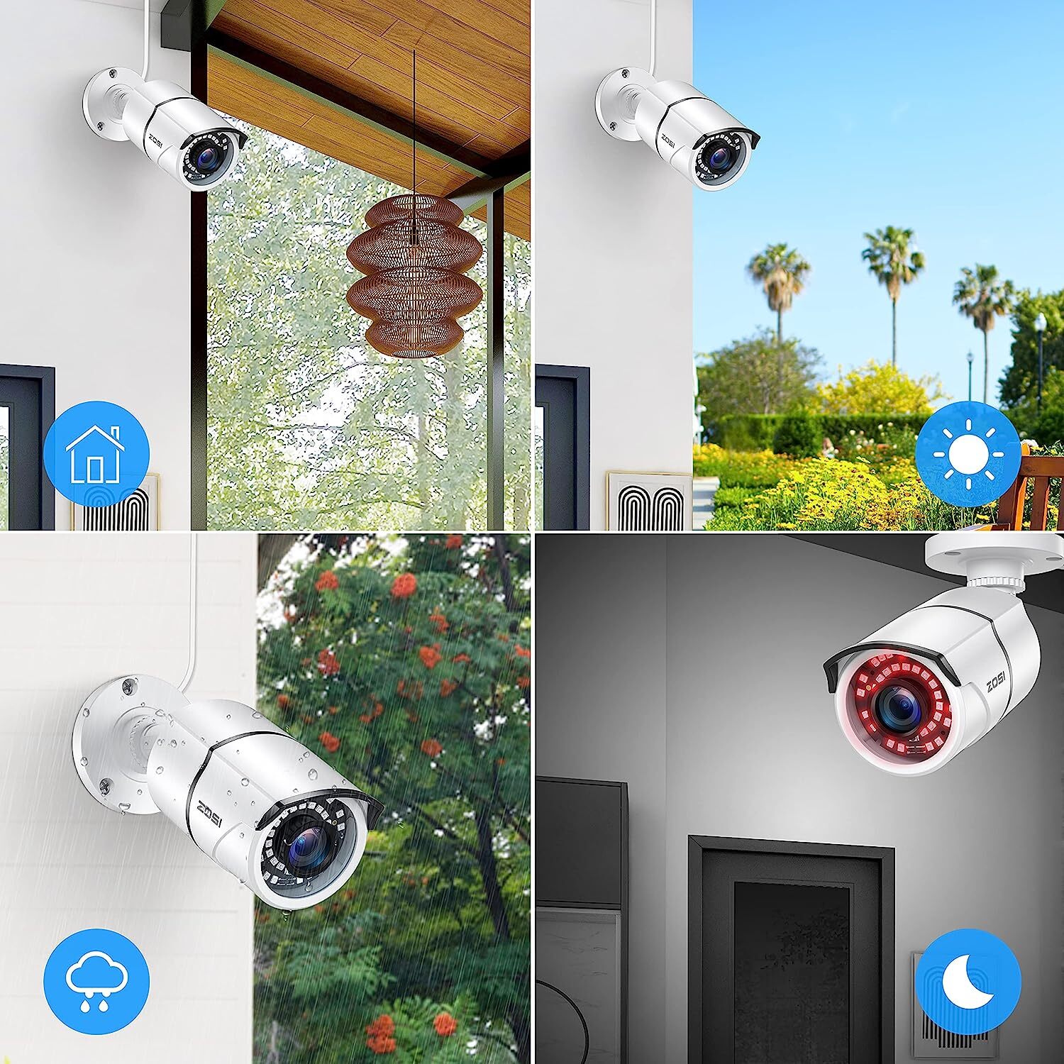 ZOSI 2.0MP 120ft 1080P Night Vision CCTV Security Outdoor TVI Bullet Camera