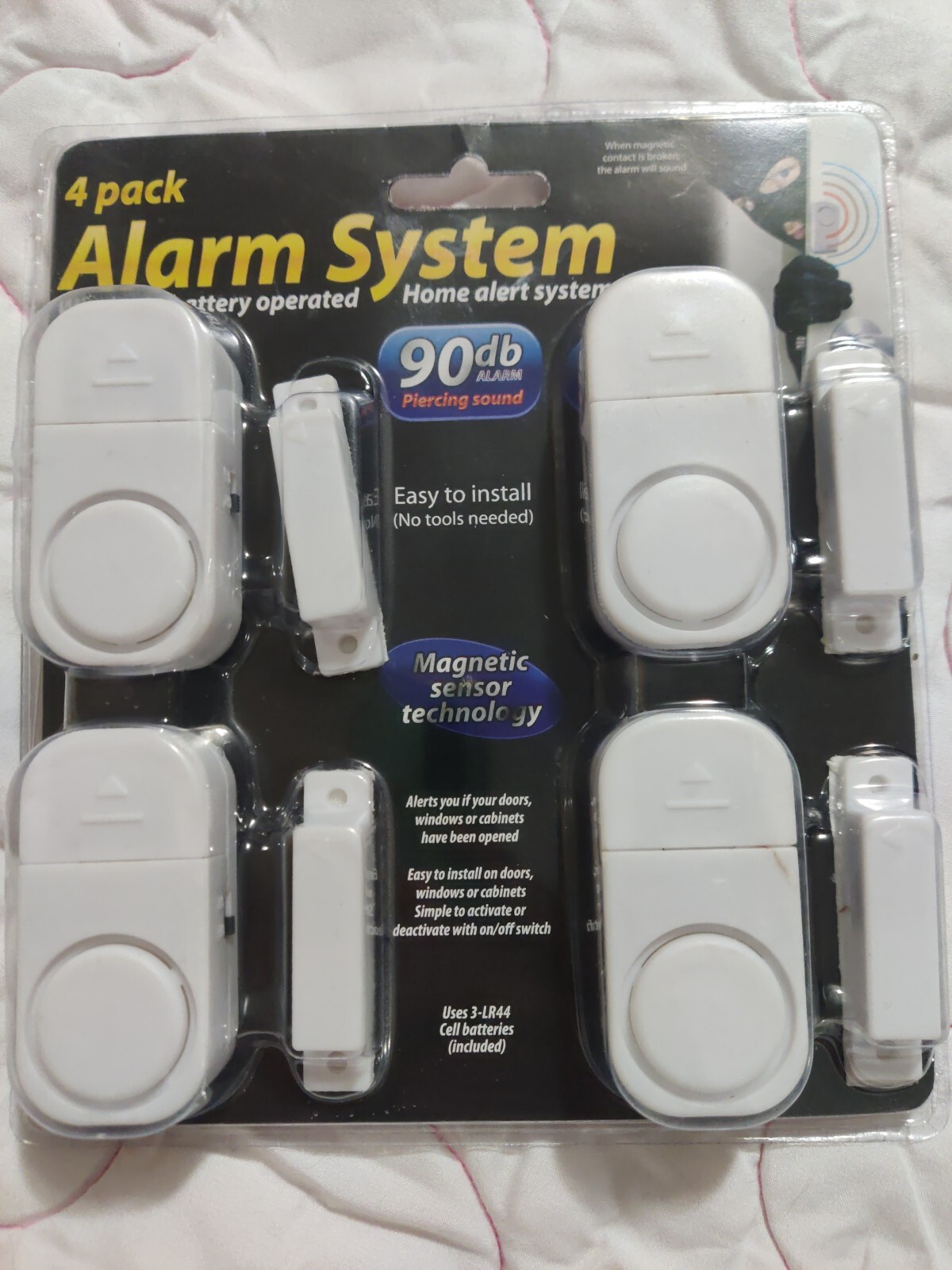 4-Pack Personal Security Wireless Home Window Door Burglar Security Alarm Sensor