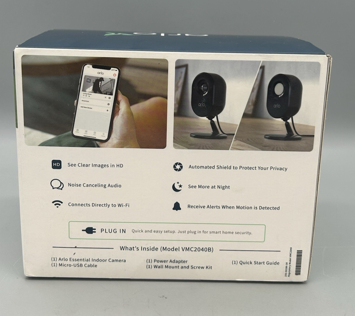 ARLO Essential Indoor Camera (VMC2040B-100NAS) – Black – Sealed