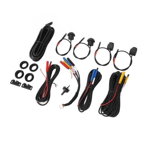 360 Car Camera, Panoramic Surround View Camera System Front Rear 1080P, Black