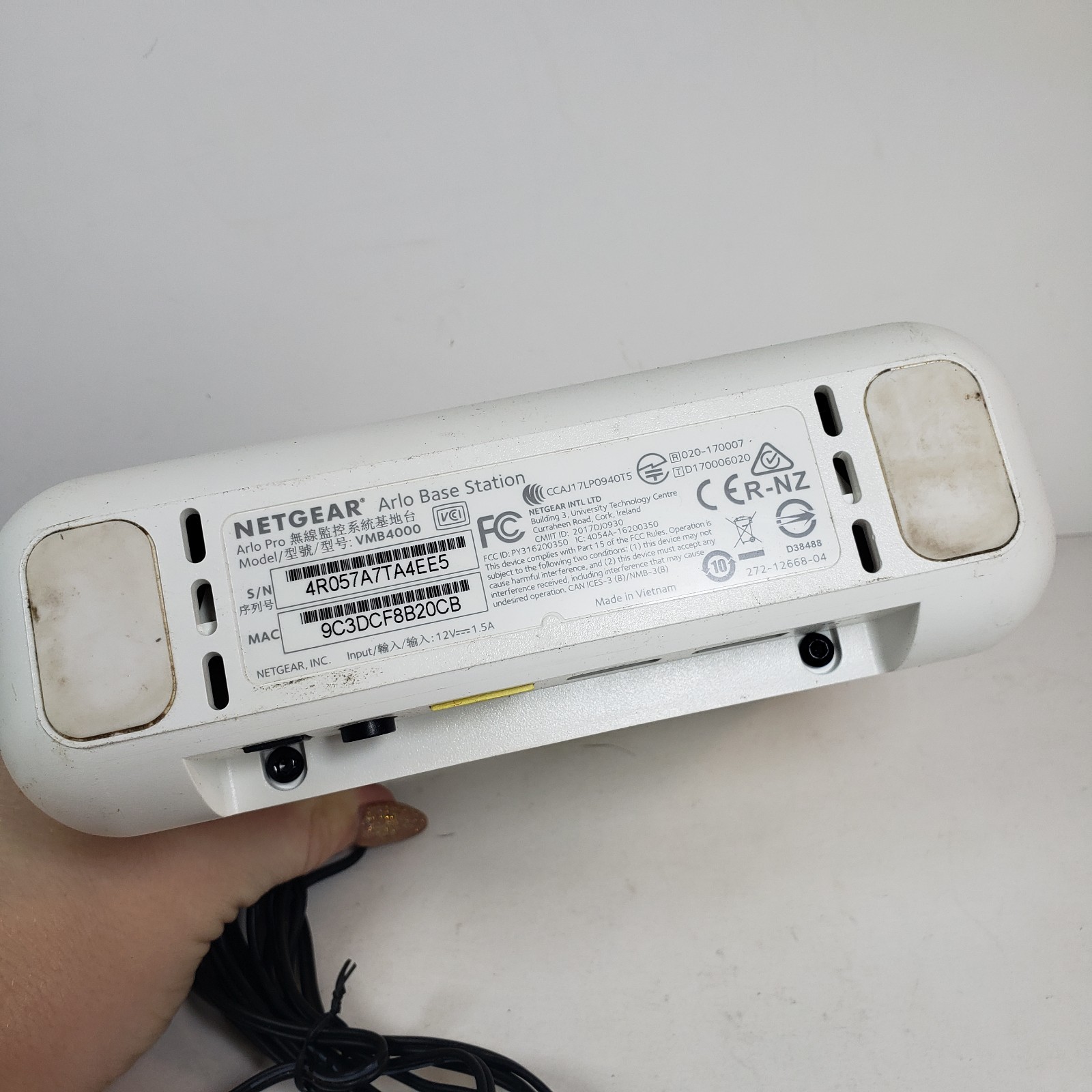 Arlo VMB4000 Base Station and Power Supply – For Parts Or Repair Untested
