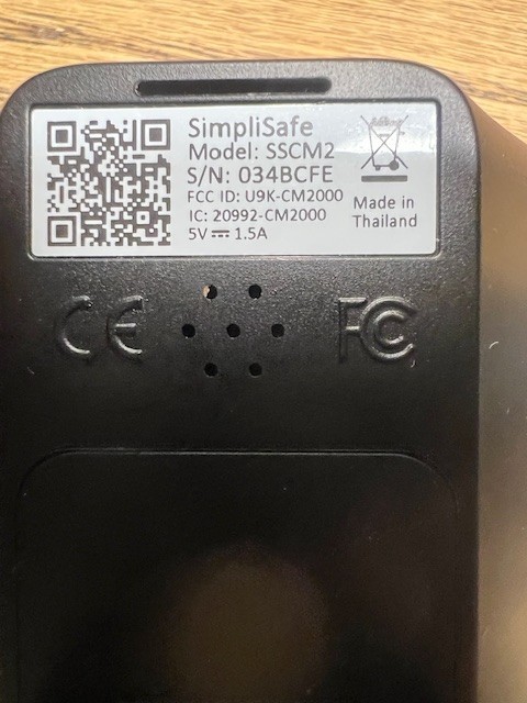 SimpliSafe Simplicam Security Camera System SSCM2 w/ AC Adapter