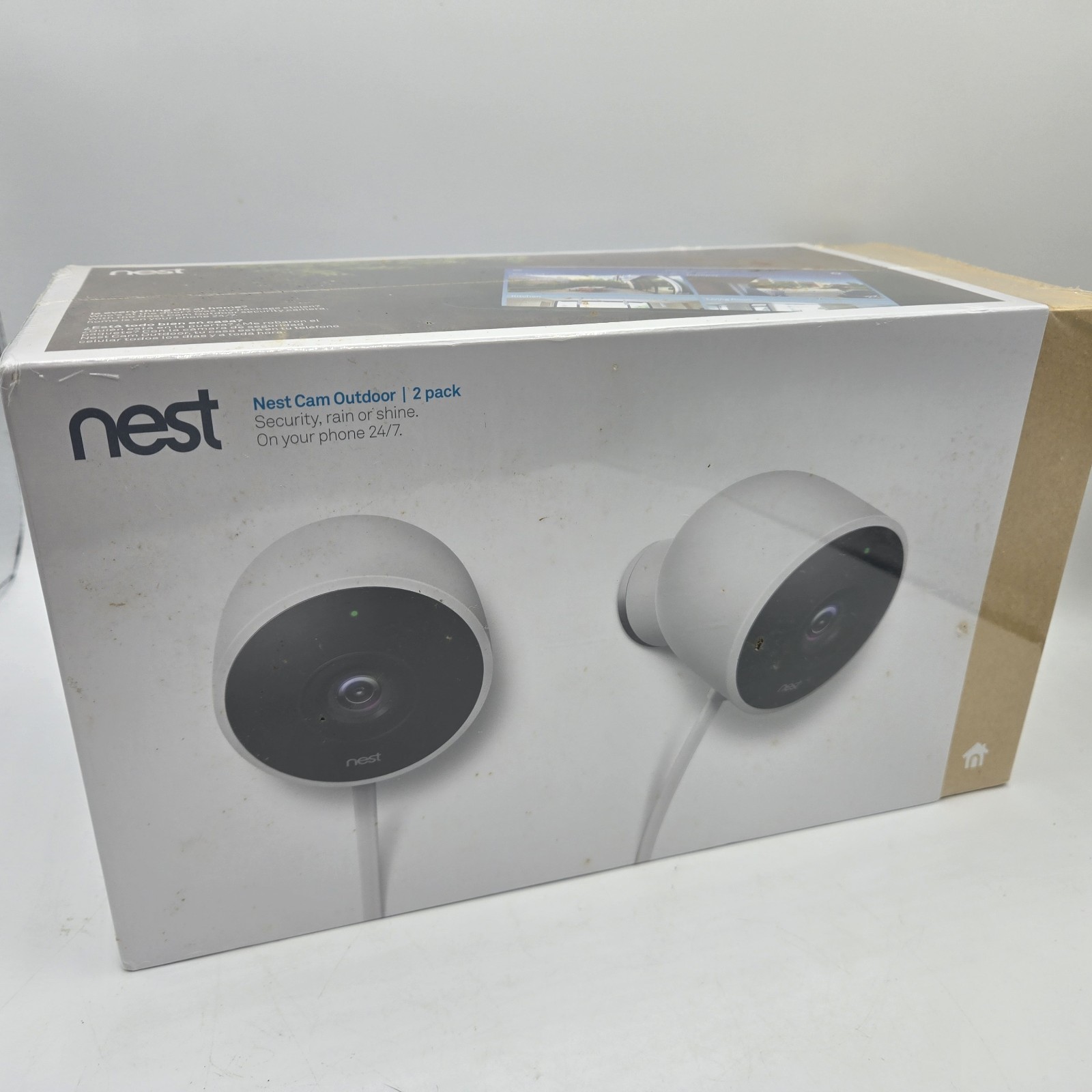 New Sealed Nest Cam Wired Outdoor 1st Generation A0033 NC2100ES 2-Pack