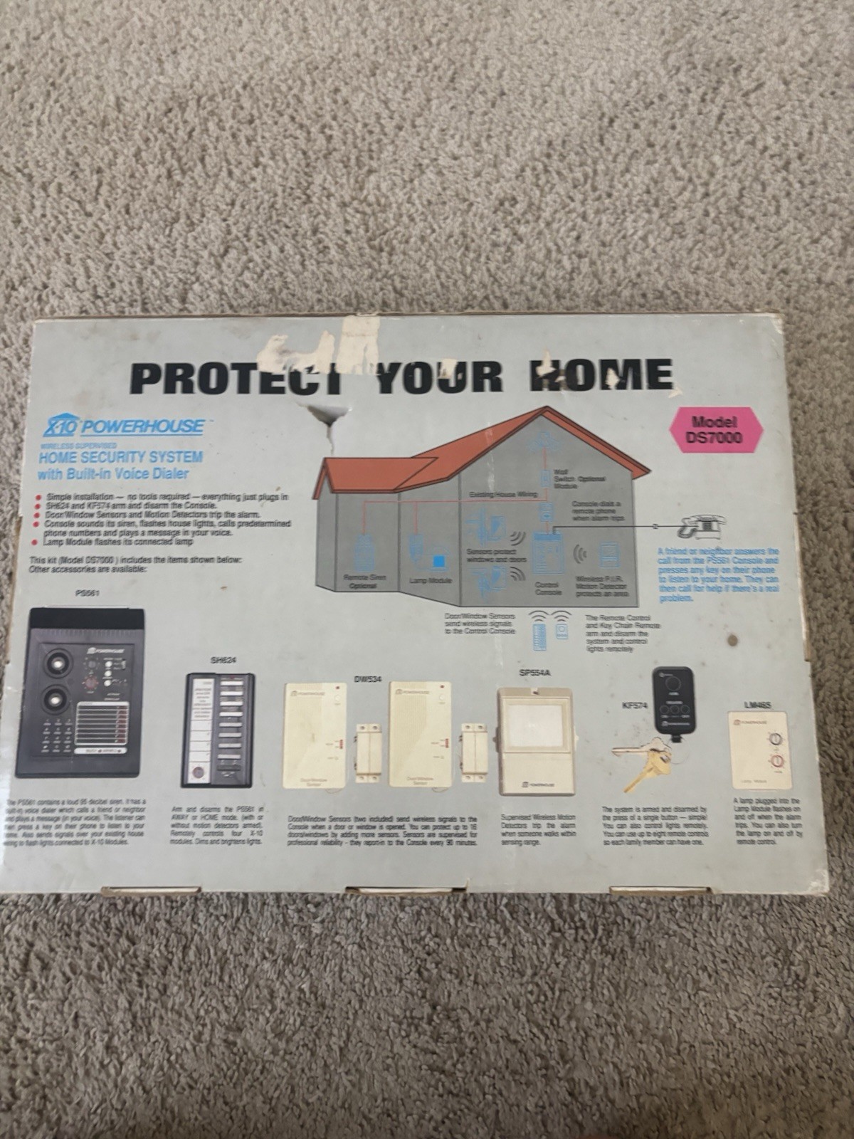 REDUCED – NIOB DC8700 X-10 POWERHOUSE Monitored Wireless Dialer Alarm System