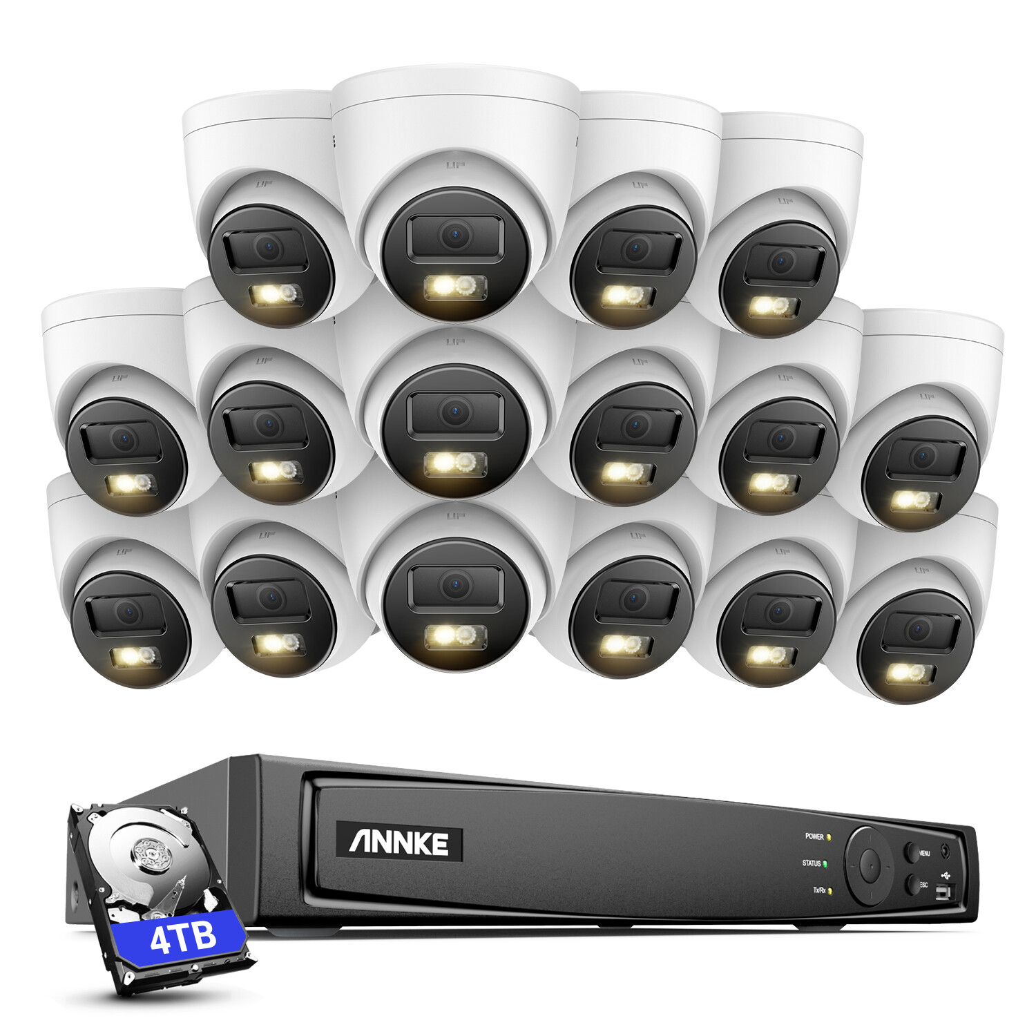 ANNKE 16CH NVR 12MP Color & IR Night Vision PoE IP Security Camera System Audio