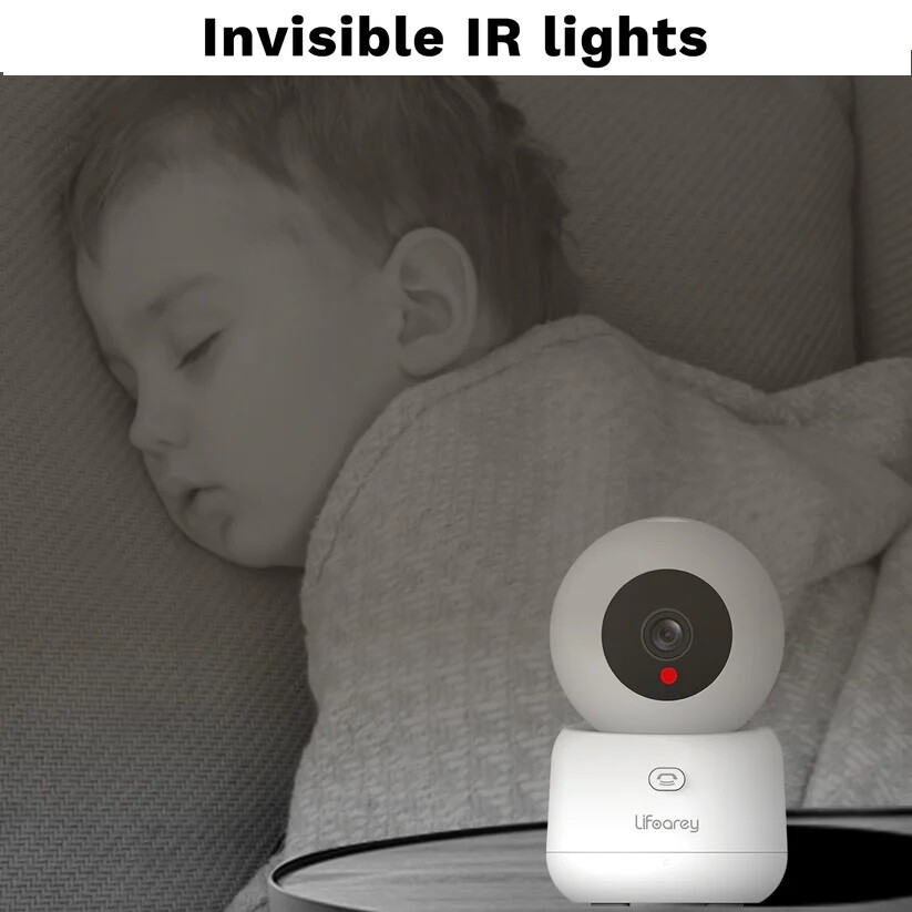 Lifoarey 2K Indoor Home Security Camera, Baby Monitor 2 Way Audio Night Vision