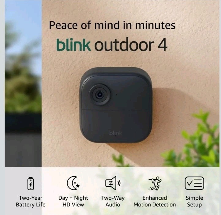 Blink Outdoor 4, (4th Gen 2025) Wireless 3 Camera Security System + Sync Module