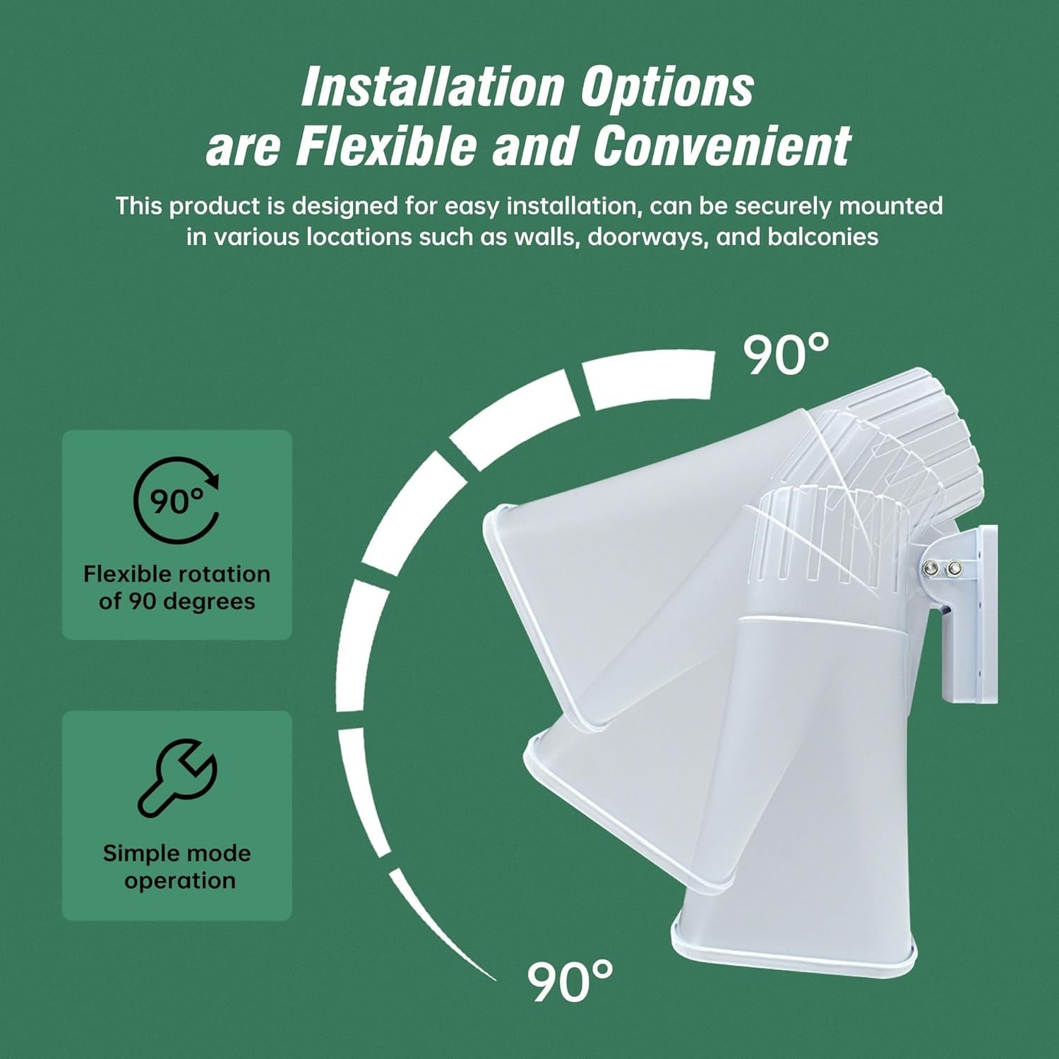 110V Outdoor Alarm Siren – 80W Wired Horn, 120dB Sound, Wi-Fi Remote Control