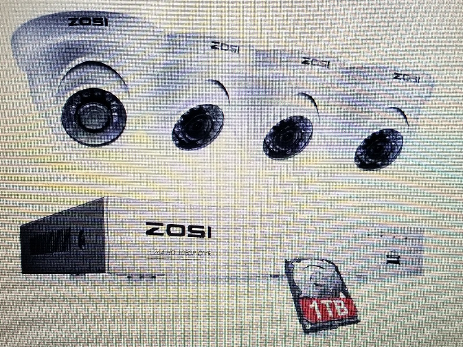 ZOSI 8-Channel 1080p 1TB DVR 4 Wired Security Camera System 8FN-418W4-10-US *