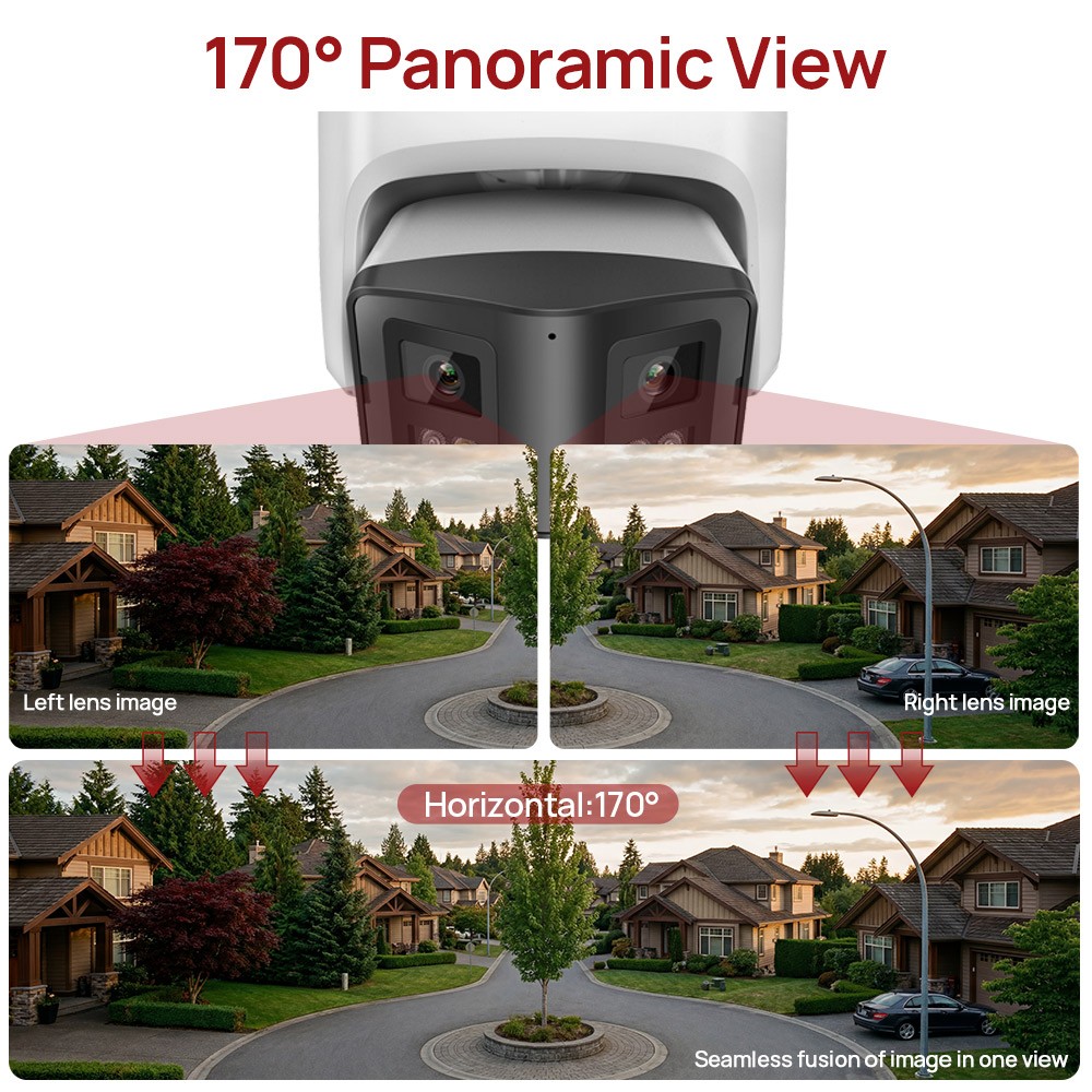 Vikylin 8CH 8 POE CCTV System Dual Lens 4MP IR Full Color Camera 2Way Audio Lot