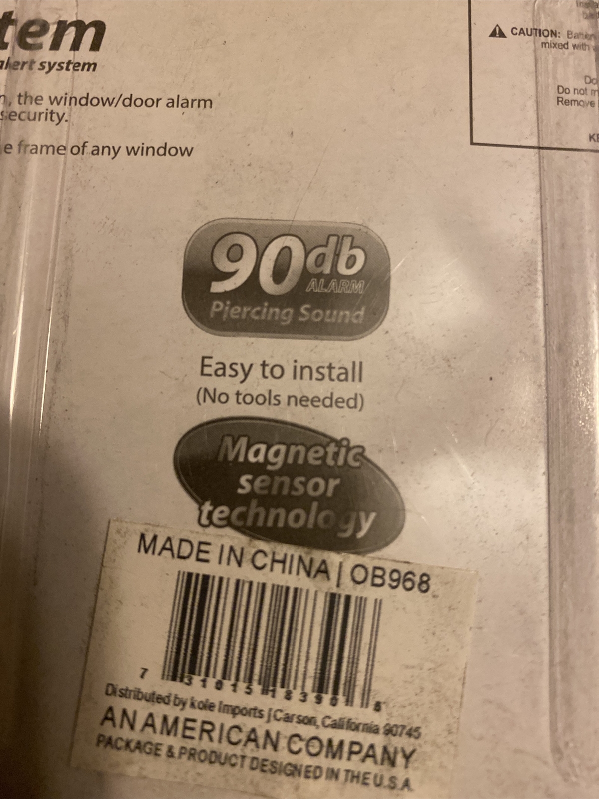 4 Door/Window Wireless Alarm System With Magnetic Sensor Technology 90db A7