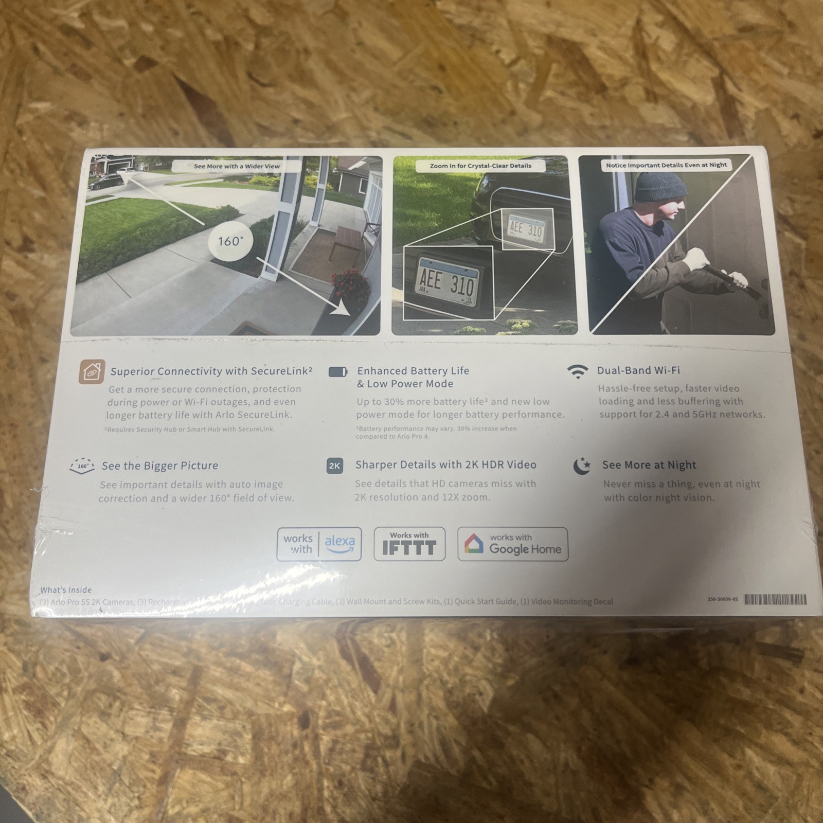 Arlo Pro 5S 2K Wireless 3 Camera Security Kit w/Dual Band WiFi 2 way Audio Black