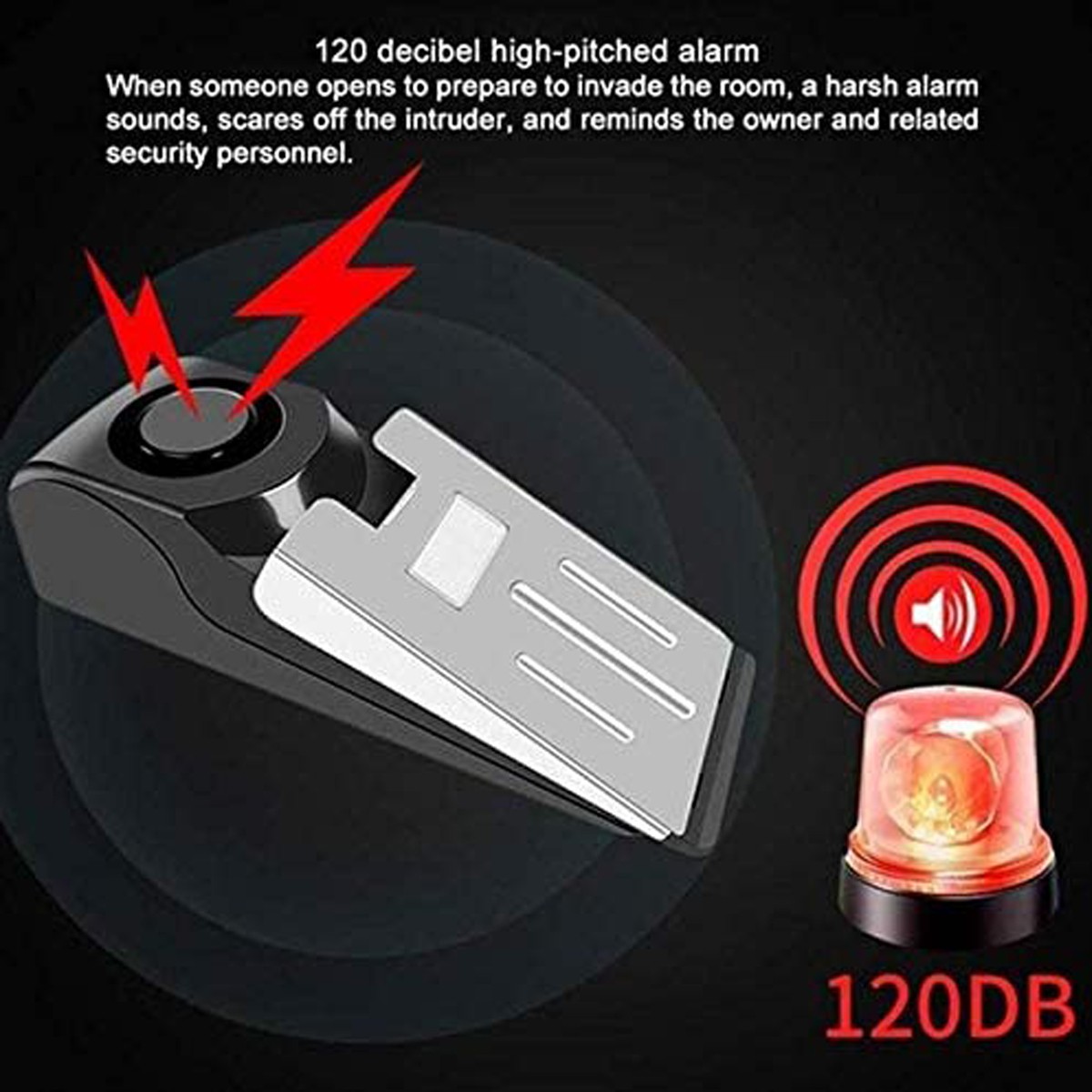 Door Stop Alarm Portable Security Hotel Door Stopper Alarm for Travel Trip