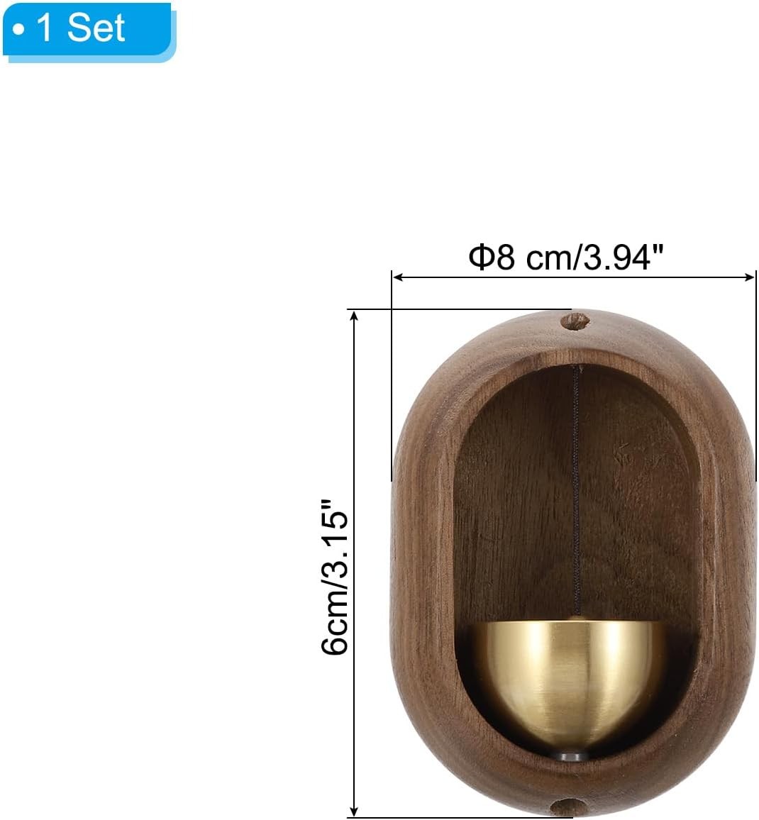 PATIKIL Shopkeepers Bell, Wood Door Chime Hanging Magnetic Bell Brown