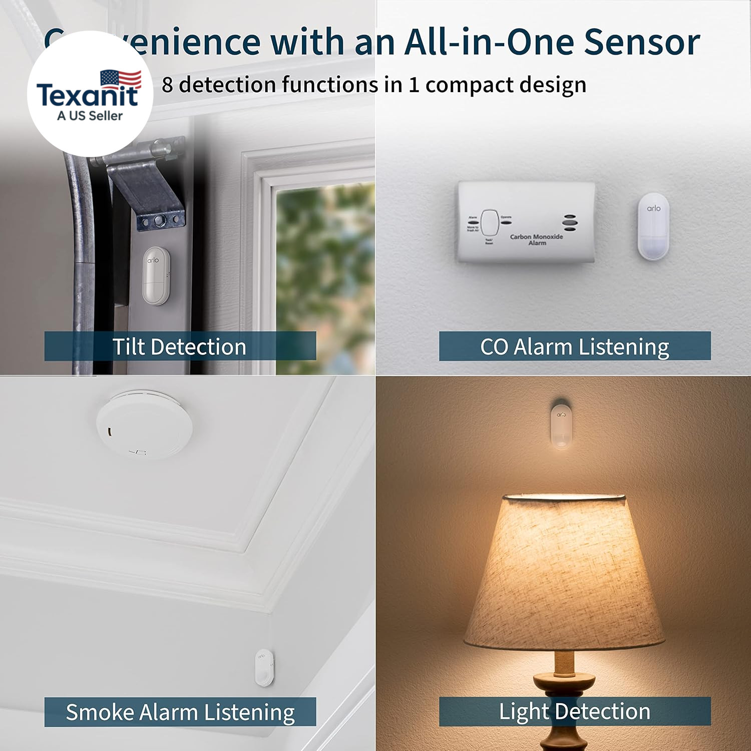 Home Security System – Alarm System with Wired Keypad Sensor Hub, 5 8-In-1 Senso