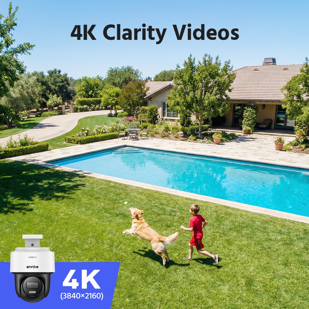 ANNKE 4K PoE Security IP Camera 8MP PT Color Night Vision Two Way Audio H.265+
