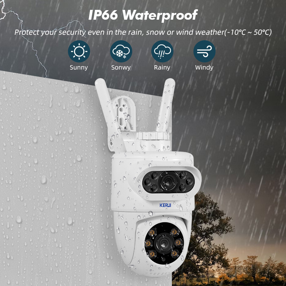 Dual lens security camera Wireless 10MP HD WiFi IP PTZ Home outdoor camera