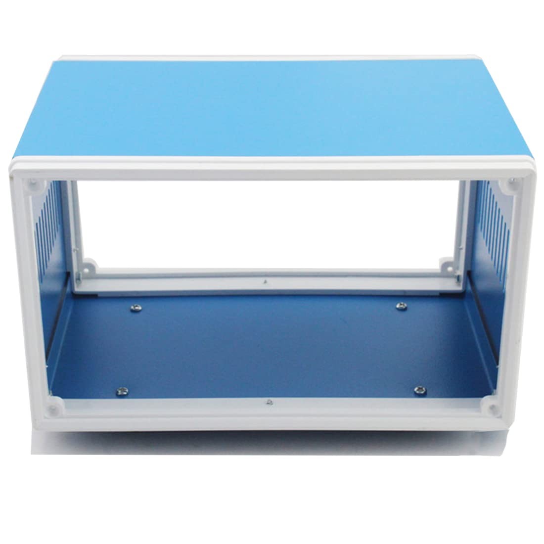 Zulkit Electronic Enclosures Blue Metal 8.3″ x 7.1″ x 5.5″, Blue, White