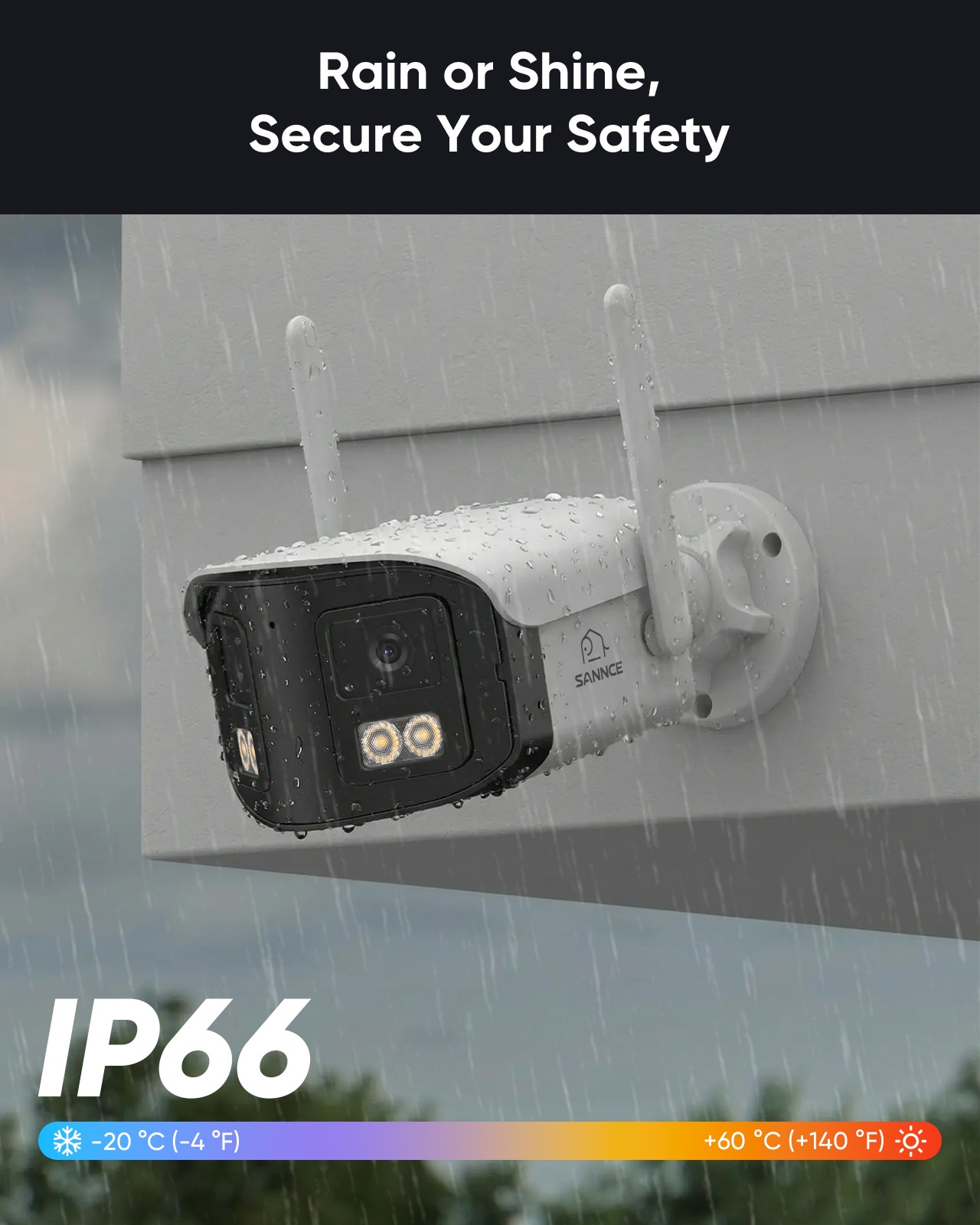 SANNCE 4MP Wireless Dual Lens Security IP Camera Color Night Vision 2 Way Audio