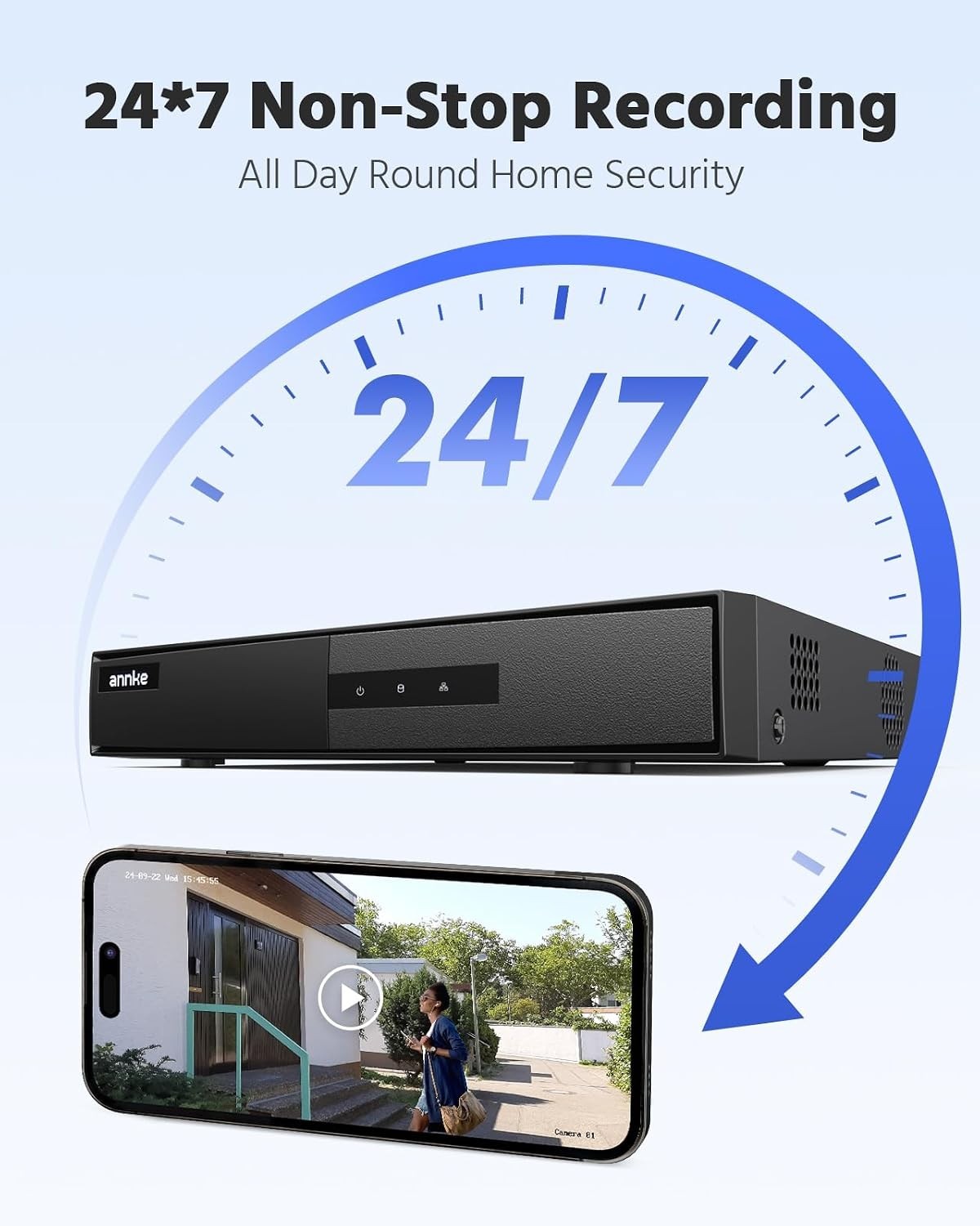 8 Channel 3K Lite Hybrid DVR for Efficient Home Security – No HDD Required