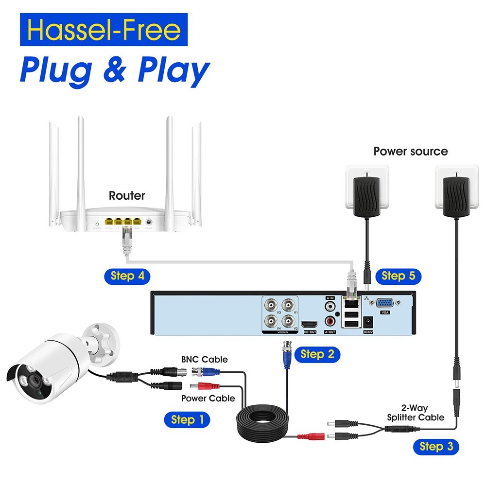 8CH 4MP Lite DVR 4MP Outdoor CCTV Security Camera System Kit Night Vision UK