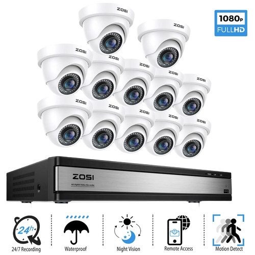 ZOSI 3K 8/16CH DVR 2MP Security Home Camera System Human Detection Night Vision