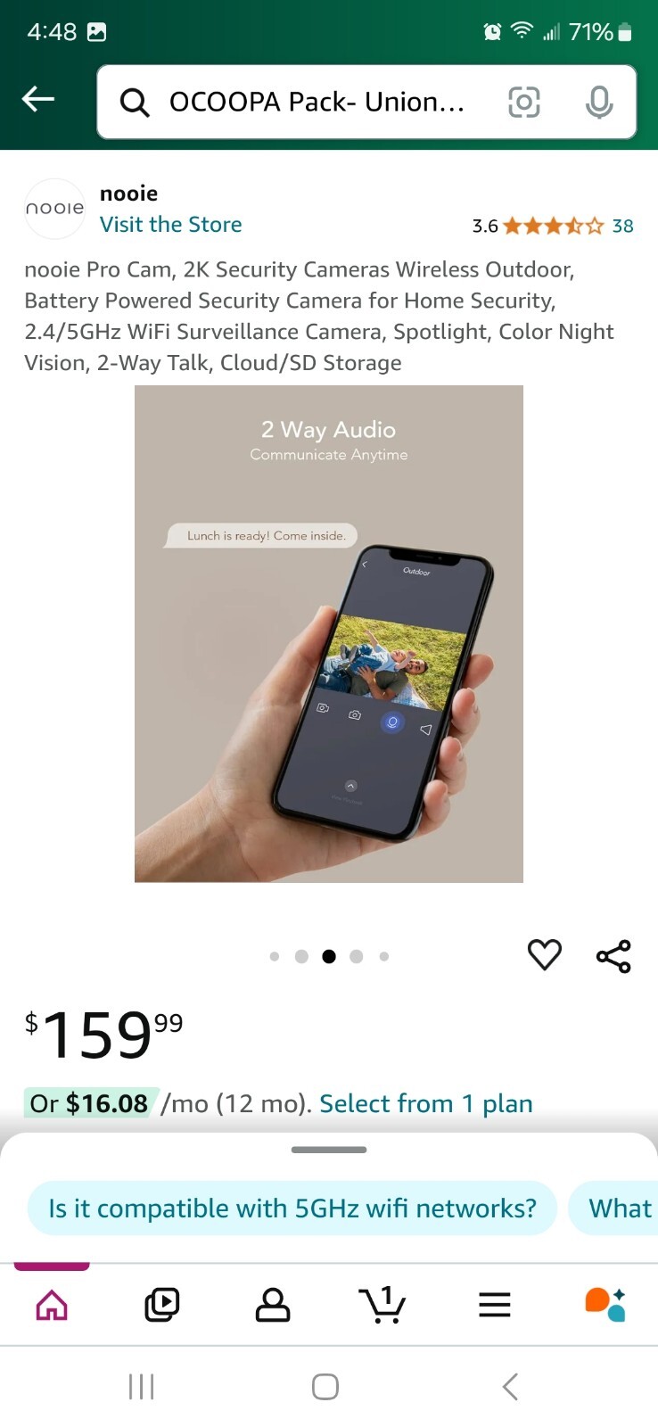 2K Security Camera With Spotlight