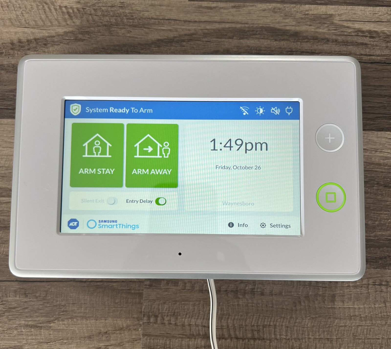 Samsung SmartThings ADT Home Security Hub F-ADT-HUB-1 + Charger + Desk Mount/Q
