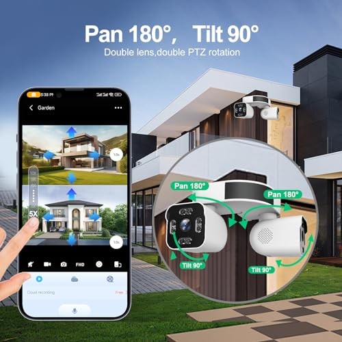 Dual Lens Outdoor Cameras 2.5K/5MP House Wired power supply – Wi-Fi Dual camera