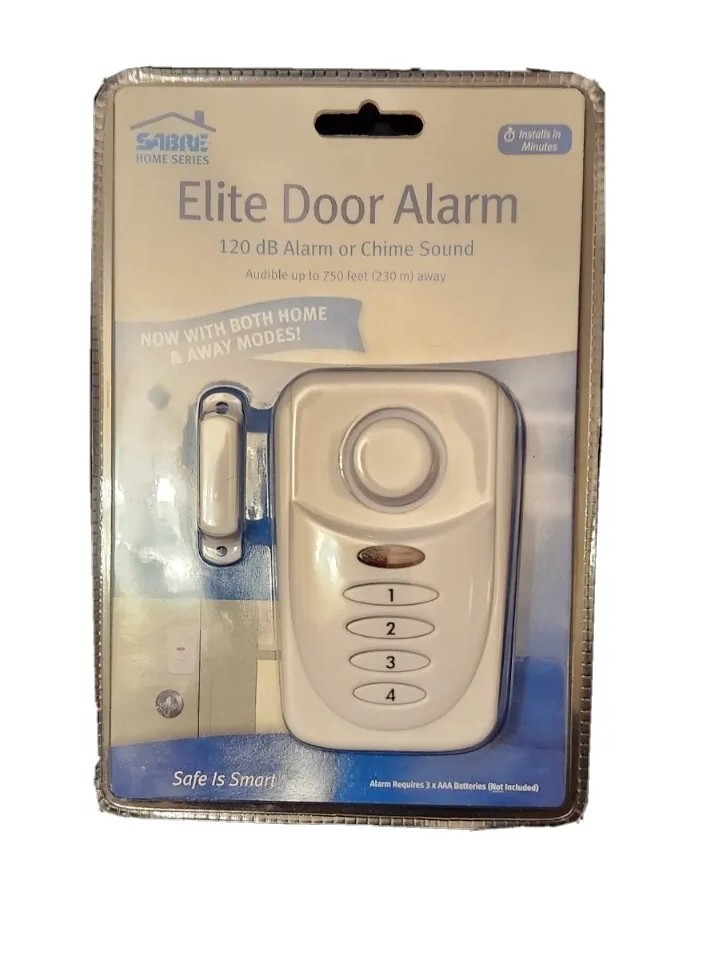 SABRE Elite Entry Door Chime or 120 dB Security Alarm, New