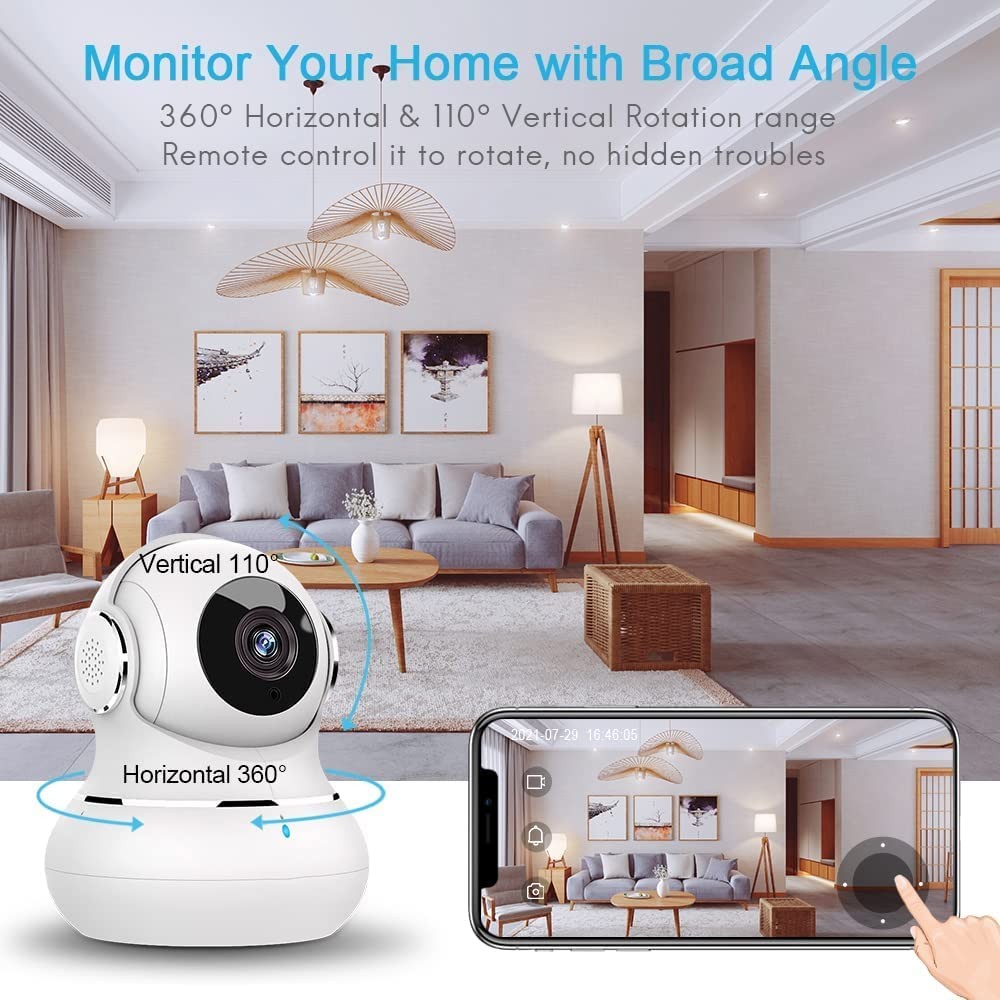 litokam Indoor Security Camera 4 Pack, 360° WiFi Cameras 4 Pack-2.4GHz, White