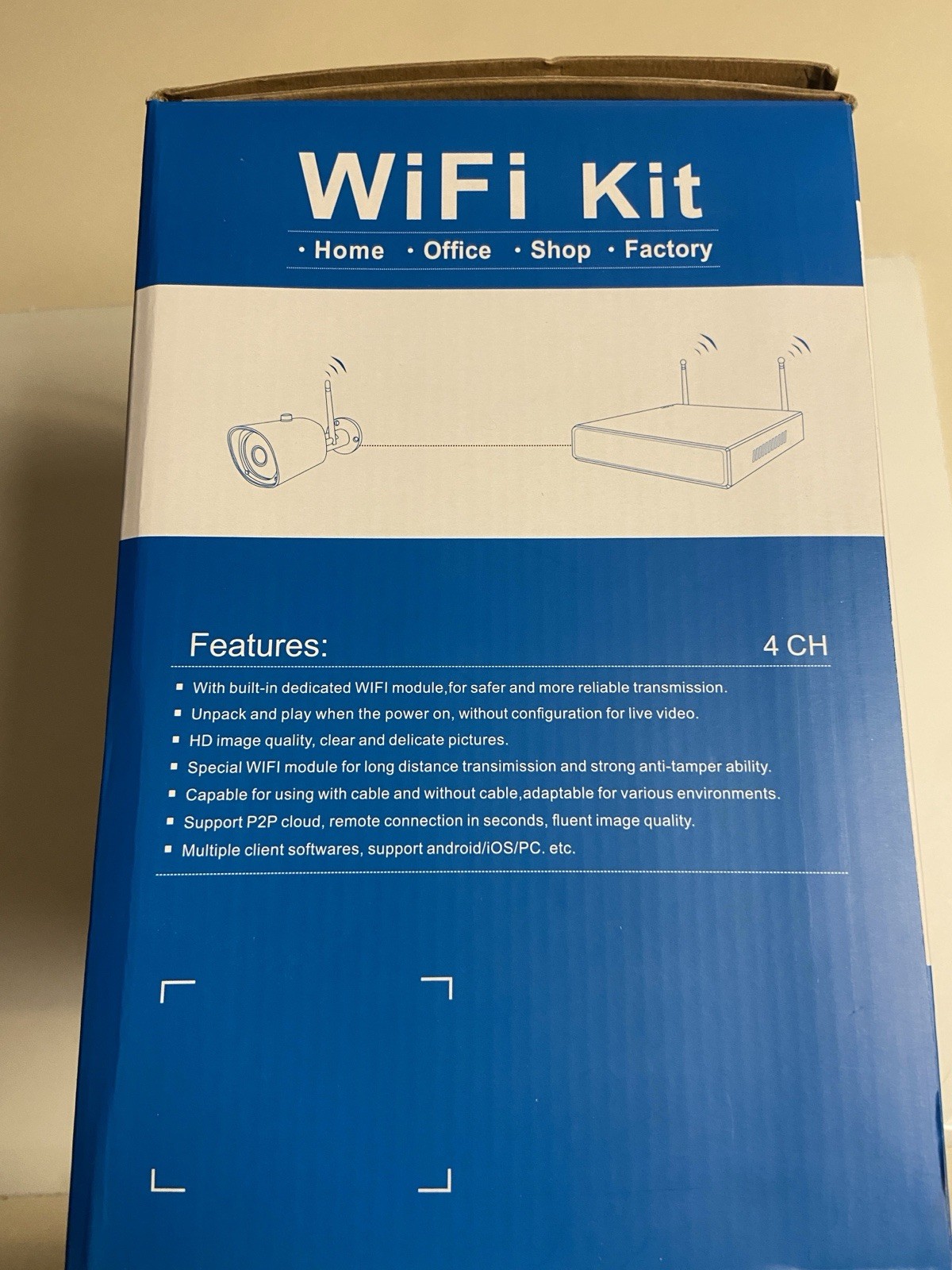 Floureon H.264 Wireless P2P NVR WiFi Kit 4 Cameras HD Indoor Outdoor