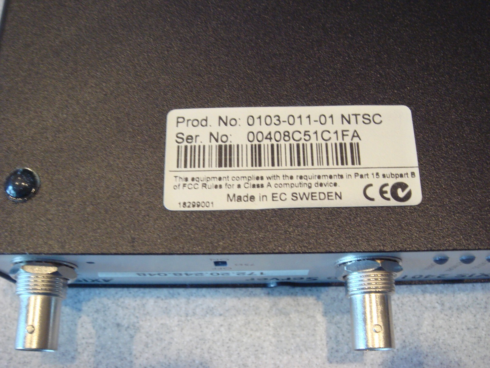 Axis 2401 Video Server Tested complete with power cord 0103-011-01NTSC FREE SHIP