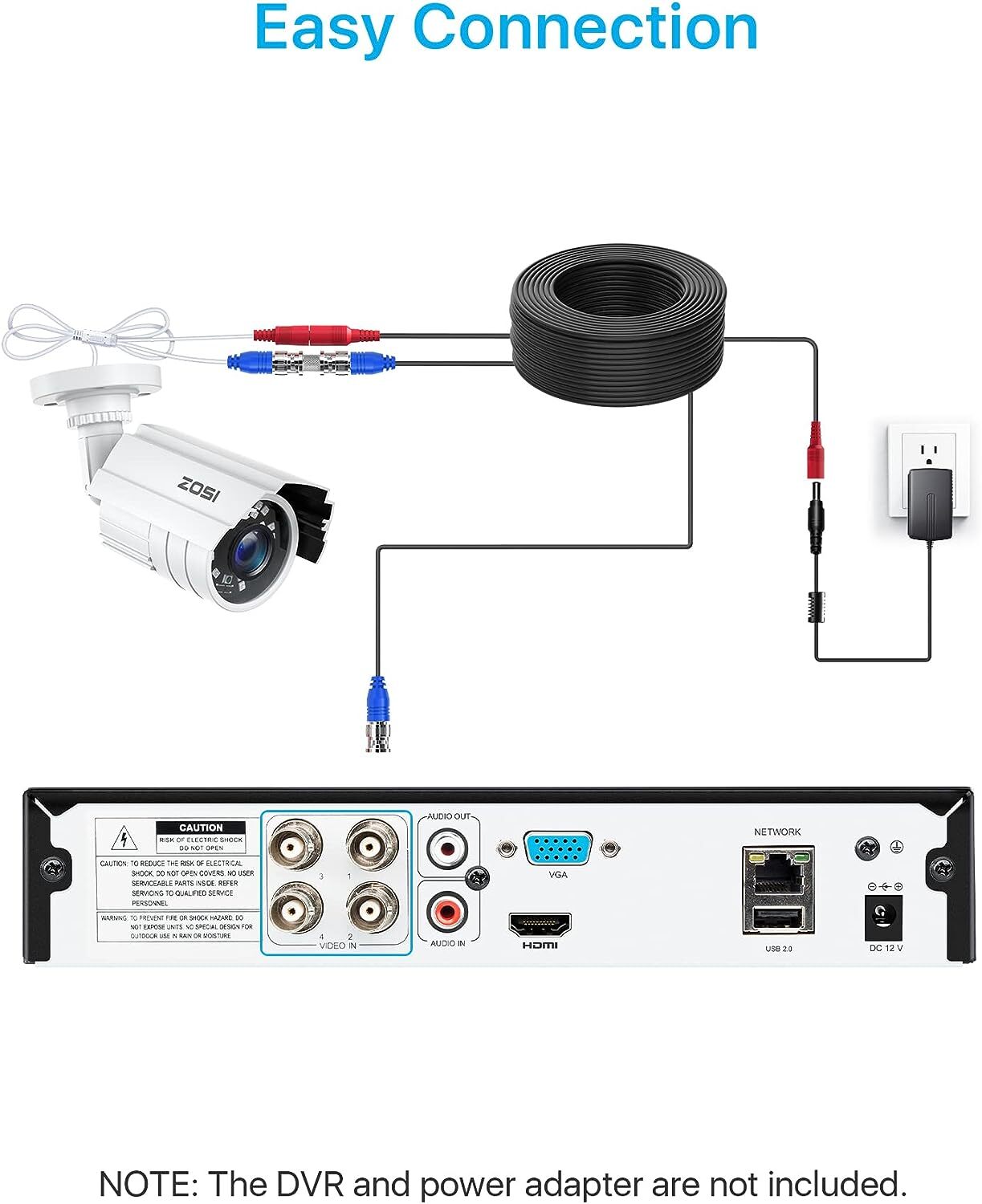 ZSOI 2MP TVI Surveillance Analog 4PK Security Bullet Camera CCTV 24/7 View BNC