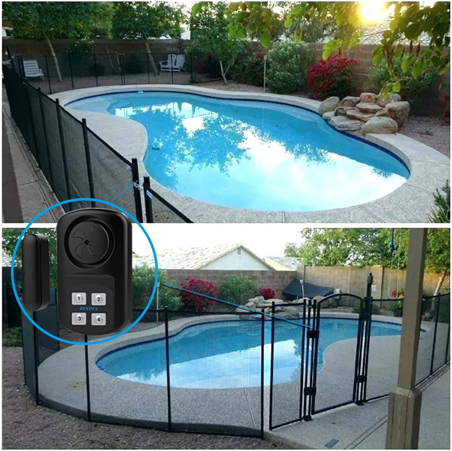 Outdoor Door Alarm with Remote Keypad, Waterproof Ip67,Inground Pool