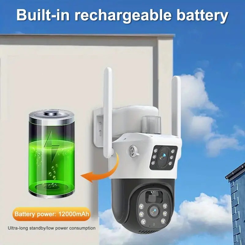 WIFI 4MP Wireless Solar Camera Home Outdoor Night Vision Security Surveillance