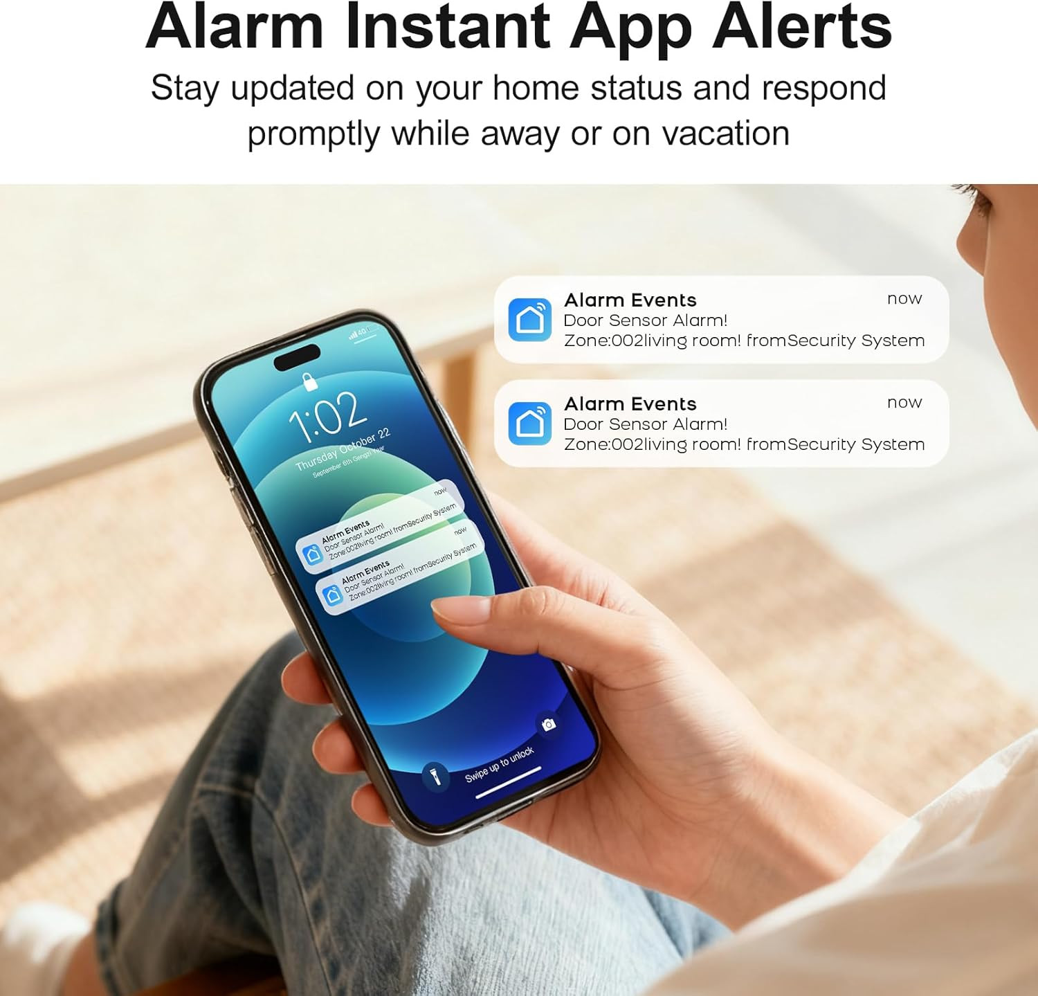 Alarm System for Home Security,24Pcs Wifi/4G Apartment Alarm System with Instant