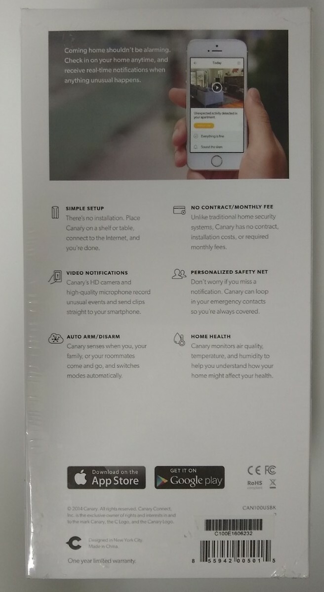 Canary Smart Home Security Video Camera Air Monitor Siren Motion Detector Mobile