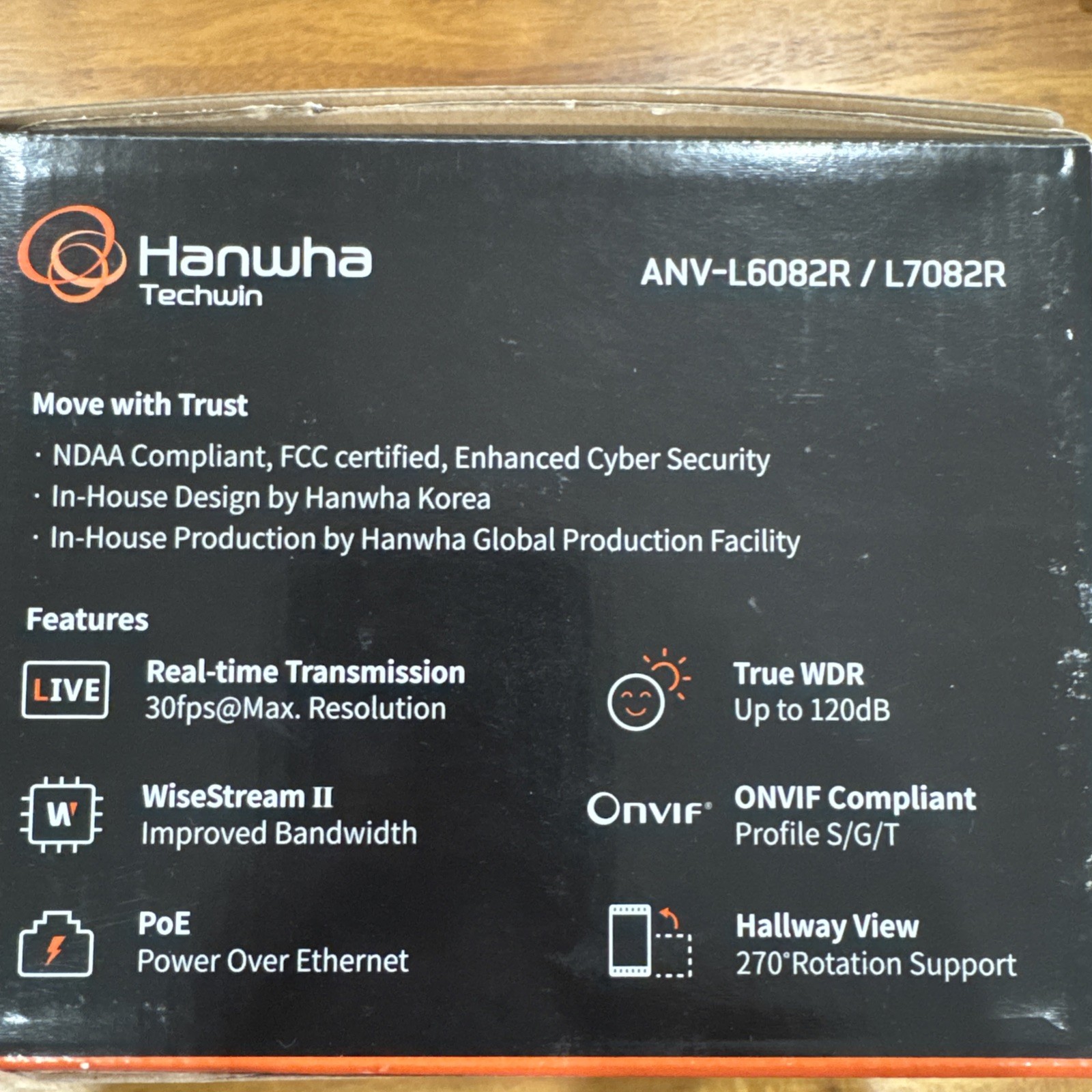 Hanwha Vision ANV-L7082R 3.3–10.3mm Varifocal Lens 4MP IR Vandal Dome Camera