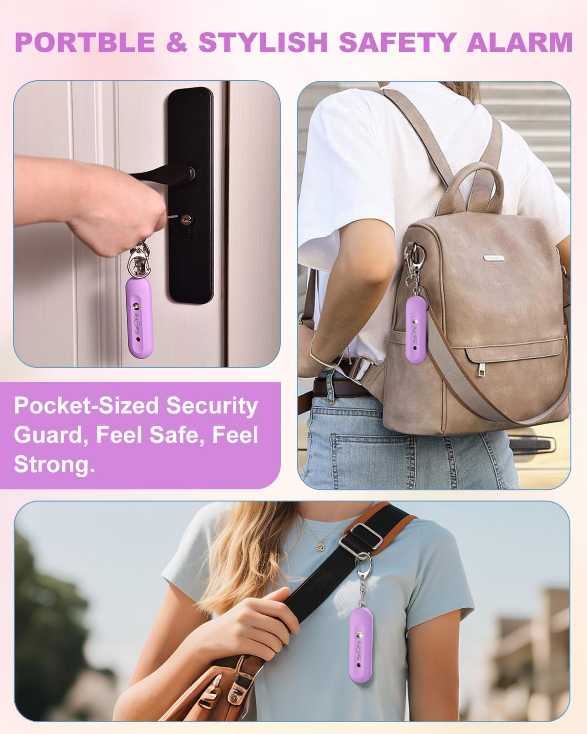 Personal Safety Alarm for Women – Waterproof Rechargeable Security Alarm – 14…