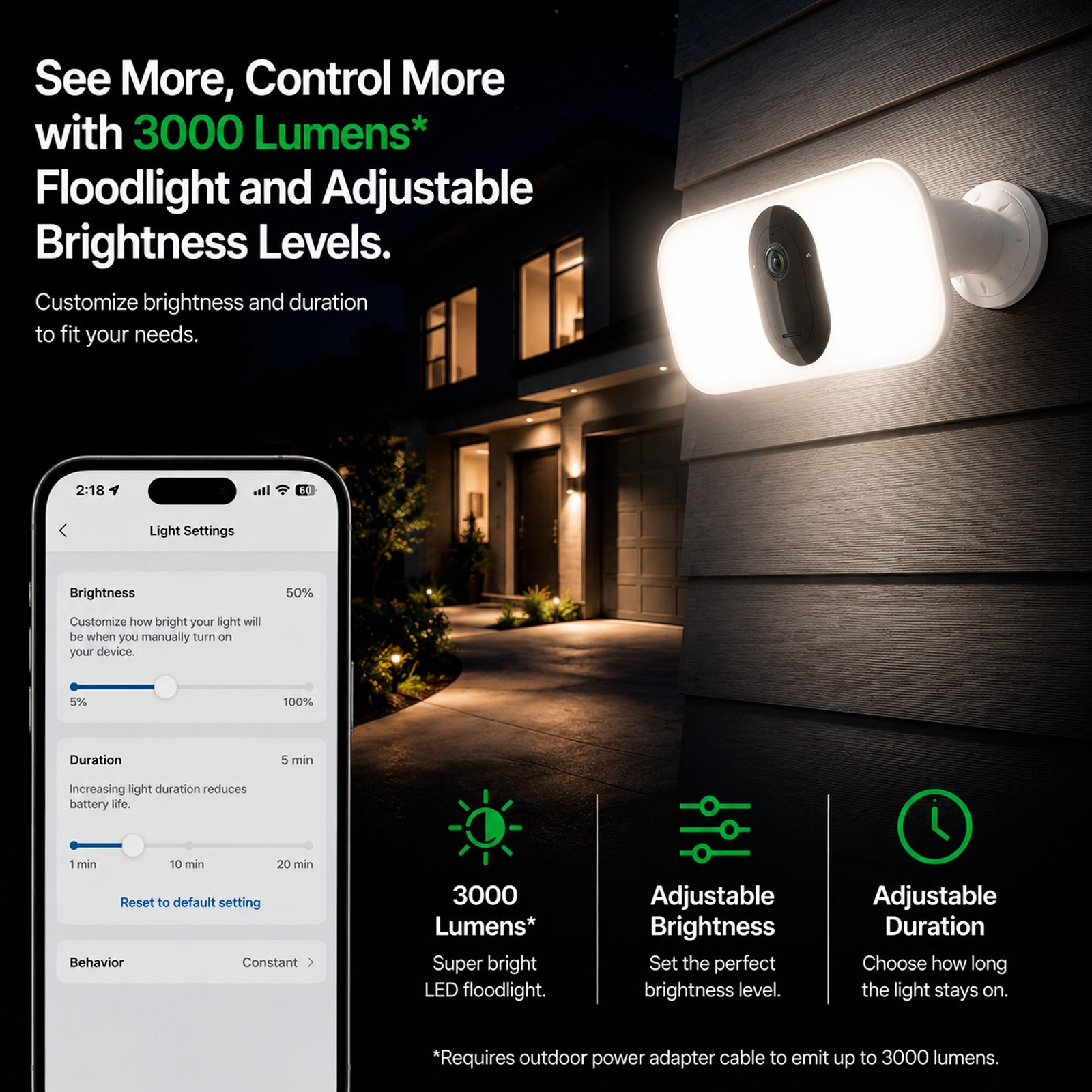 Arlo Pro 3 Floodlight Security Camera + Solar Panel Charger White Bundle