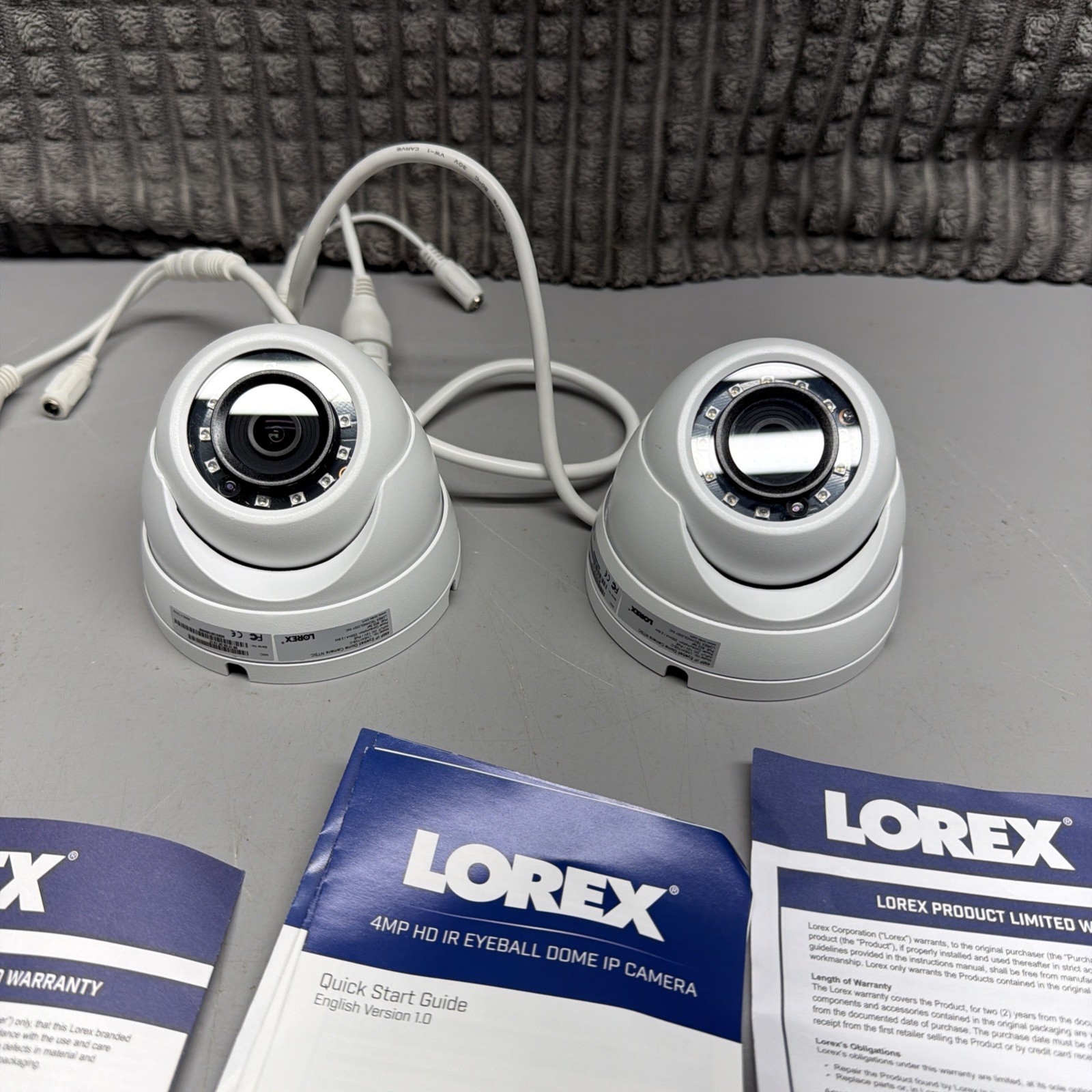 Lorex LNE4172S-C 4MP HD IP IR Eyeball Dome Camera White Lot Of 2 New Open Box