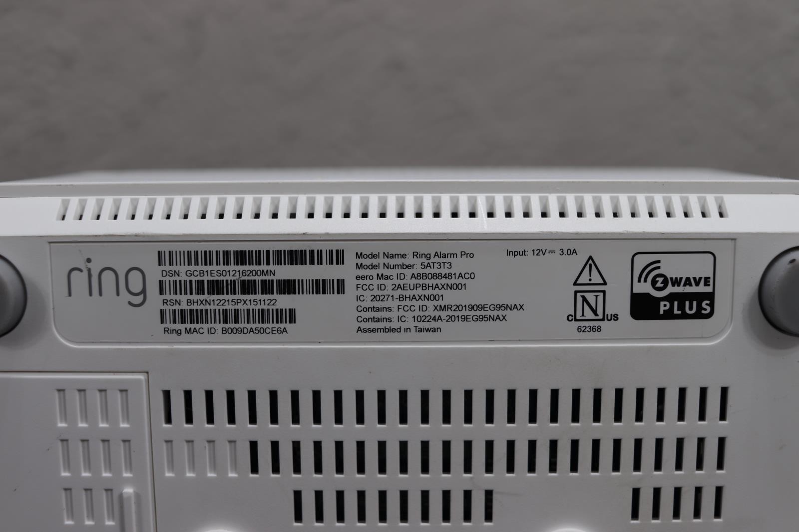 Ring Alarm Pro Base Station Model 5AT3T3 Backup Internet Battery Only Unit