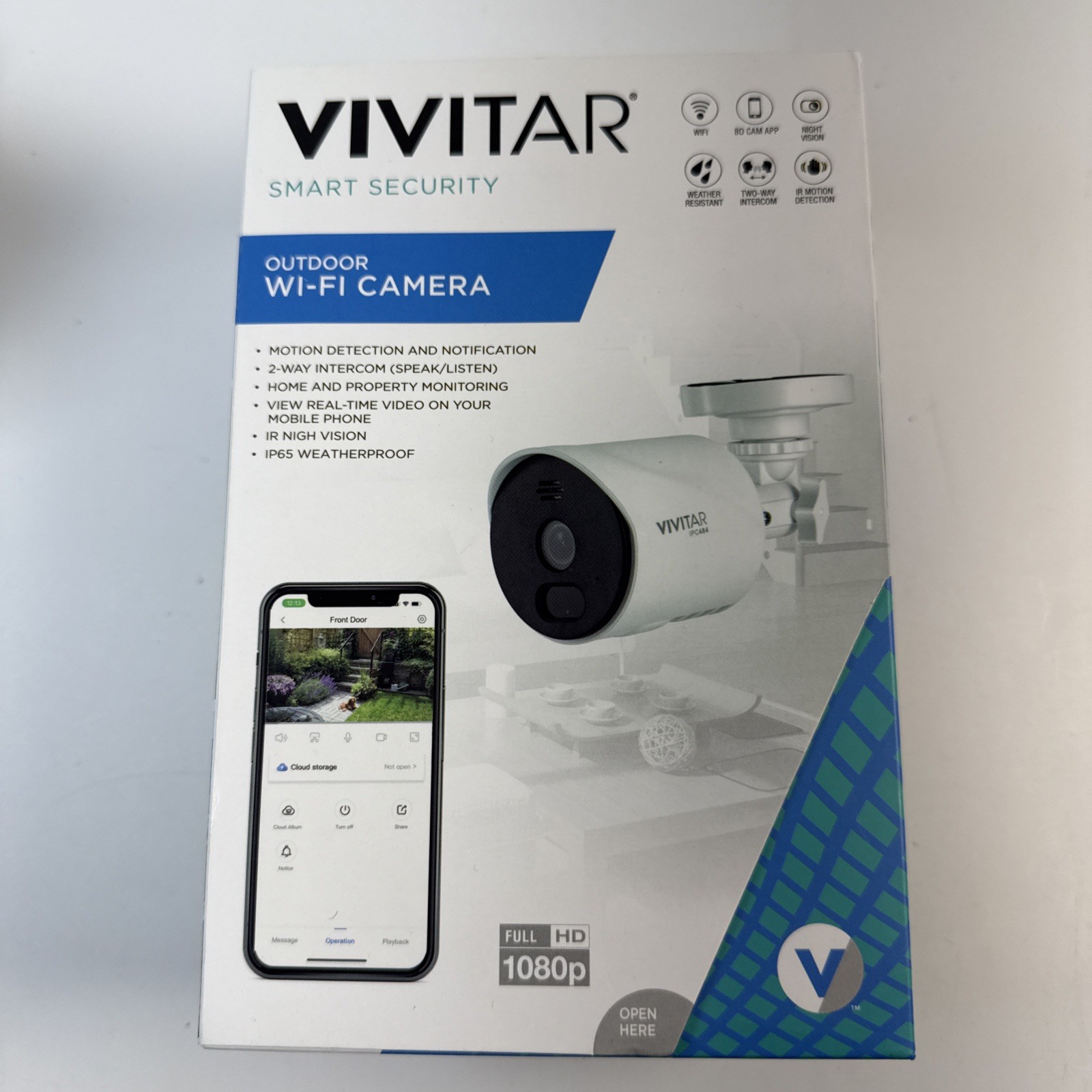 Vivitar Night Vision Two-Way Intercom Smart Security 1080p Wi-Fi Outdoor Camera