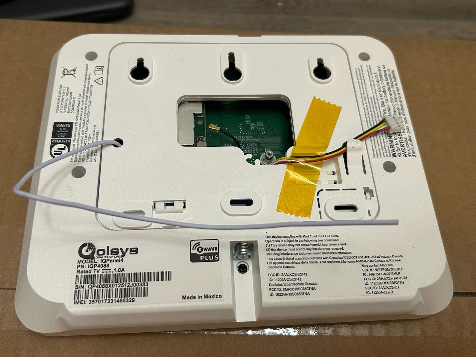 New! Qolsys Model: IQ PANEL 4 Wireless TOUCH SMART HOME SECURITY ALARM Panel