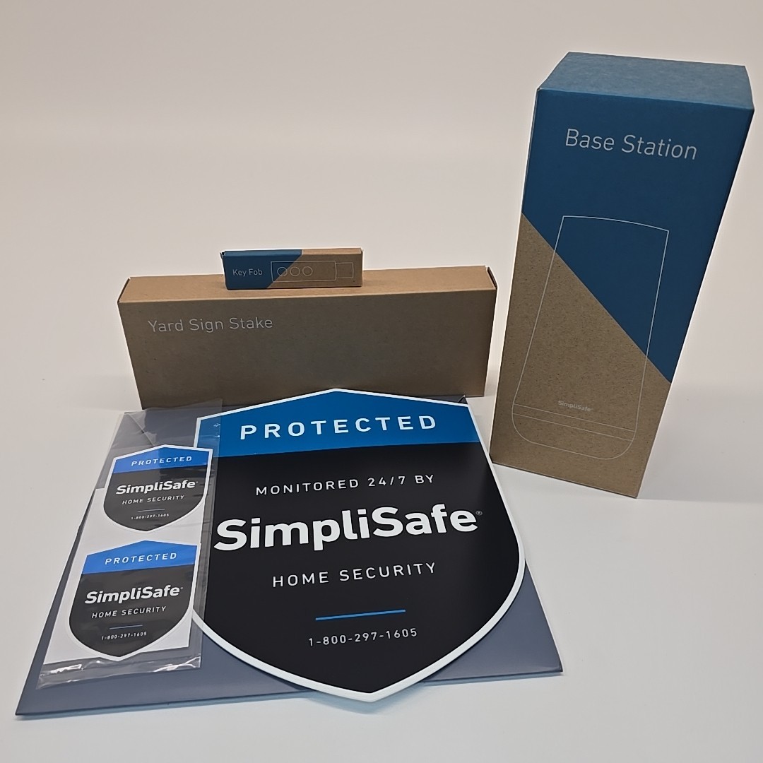 SimpliSafe Home Security Base Station BS3W GEN3 Lot Key Fob Yard Sign NEW Sealed
